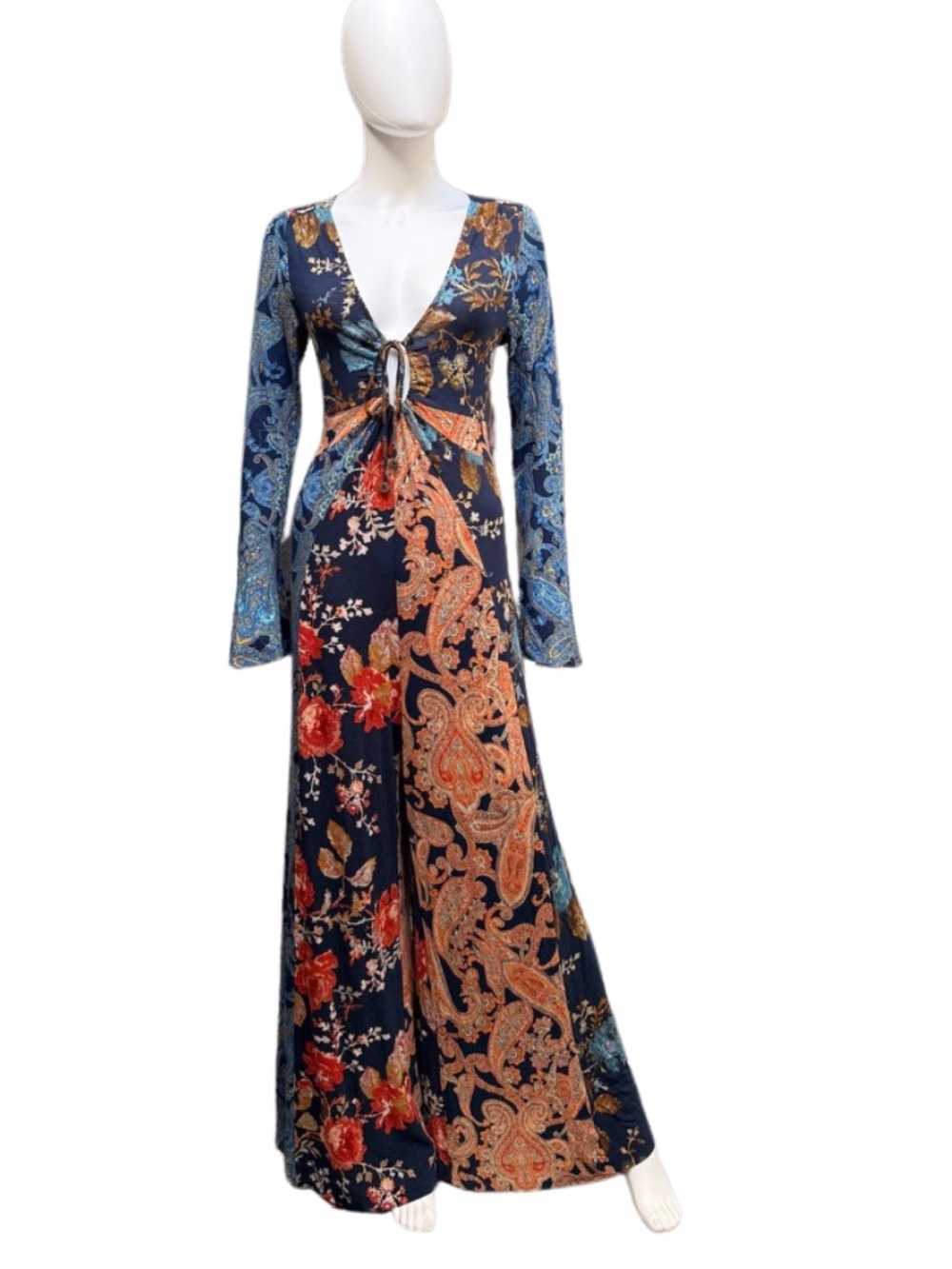 Free People Constance Boho Paisley Jumpsuit SZ Medium - NWT